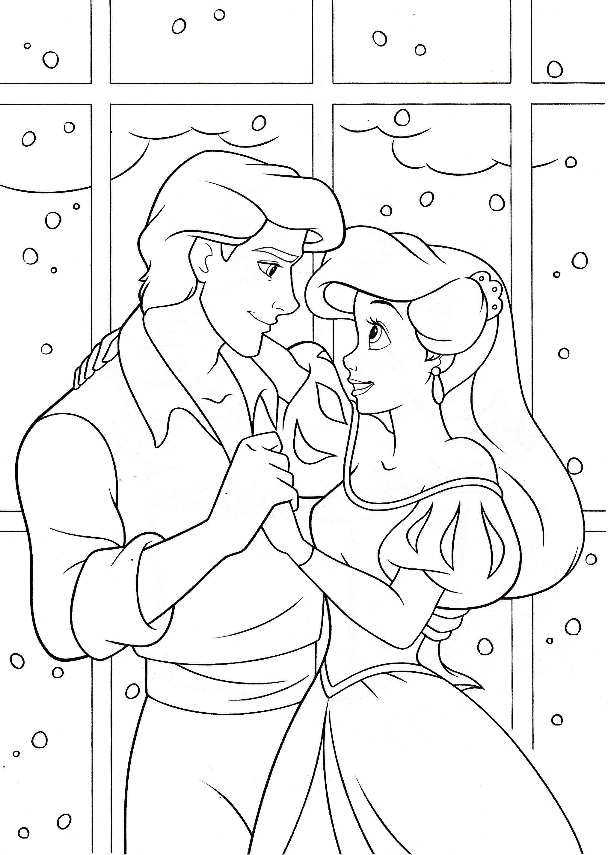 prince eric and ariel drawing